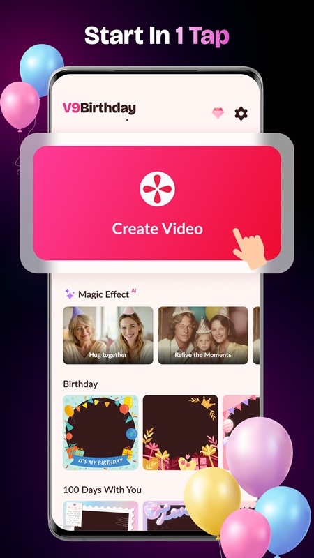 Create and customize birthday videos to your liking in Happy Birthday Video Maker MOD APK