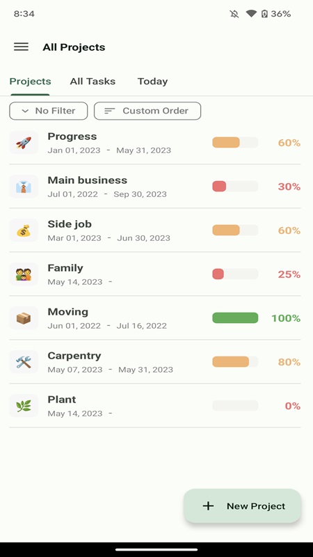 Accurately track the progress of multiple different projects in Progress MOD APK