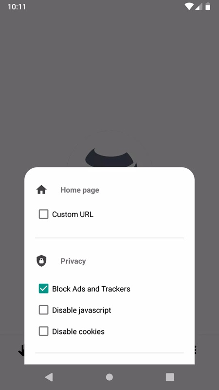 Control the level of security when browsing the web in OH Private Web Browser MOD APK