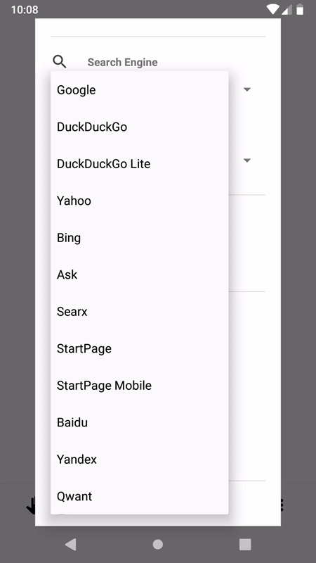 A variety of search engines are available for you to choose from in OH Private Web Browser MOD APK.