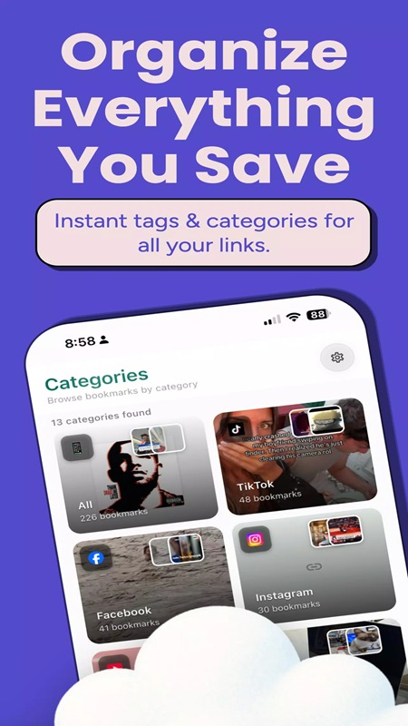 Add a link to save important content in Save It Later MOD APK