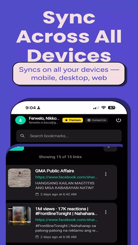 Synchronize across all devices in Save It Later MOD APK