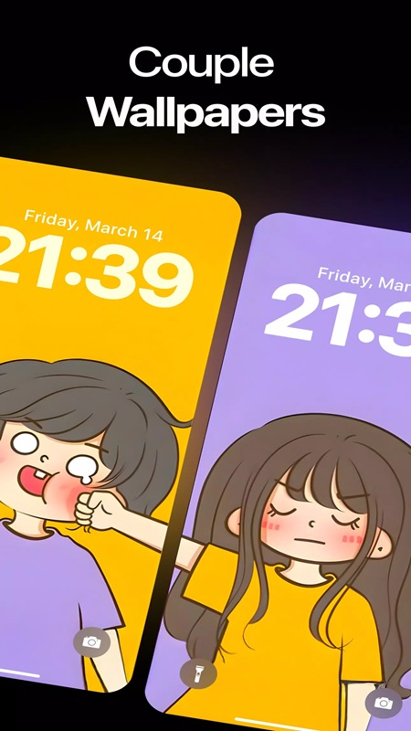 Search and select couple images in Wallpics MOD APK