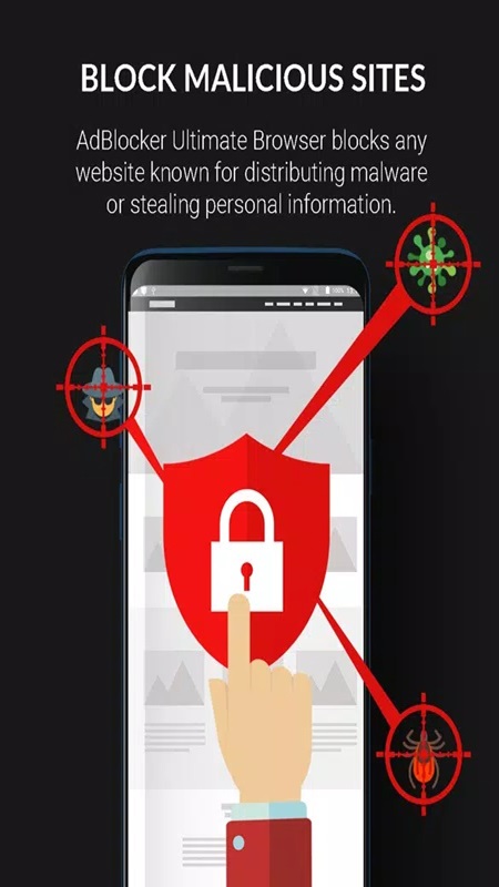 Block all websites that distribute malware in AdBlocker Ultimate Browser MOD APK