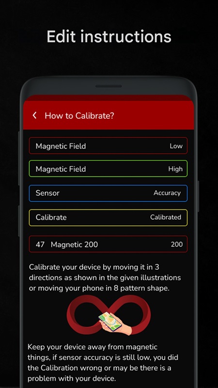 Perform recalibration of directions in Digital Compass for Android MOD APK