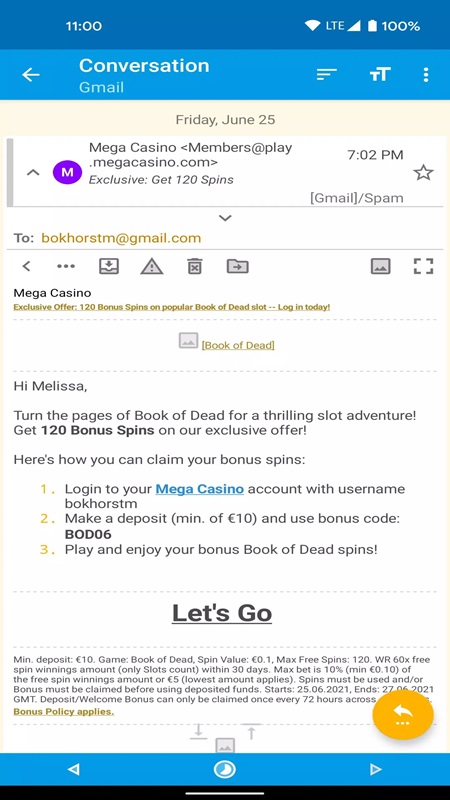 Capture all information of incoming emails in FairEmail MOD APK