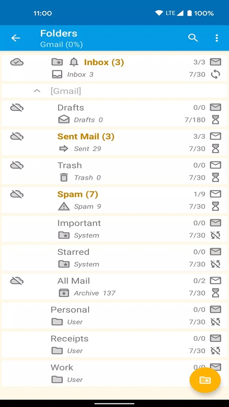 Backup and sync all email data in FairEmail MOD APK