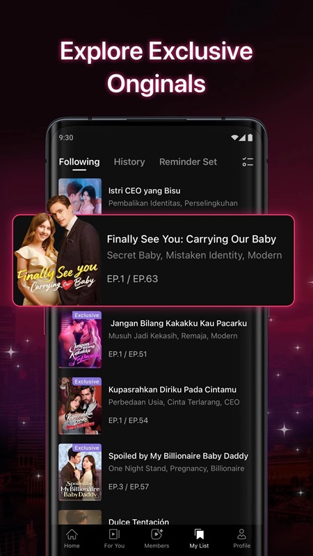 Discover exclusive Originals content in DramaBox MOD APK