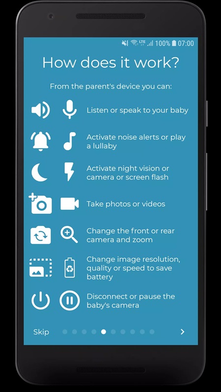Set up the necessary tracking features in BabyCam MOD APK