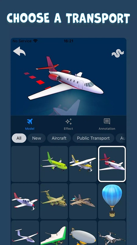 Feel free to choose means of transportation in TravelBoast MOD APK