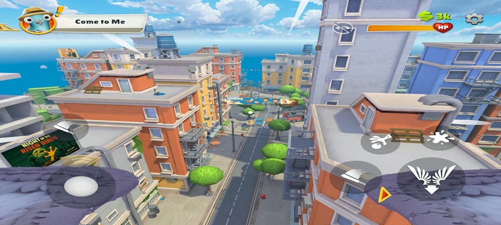 You can fly high and explore this city in I Am Bird MOD APK