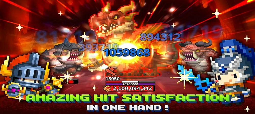 Upgrade the power of heroes to be able to confront bosses in TripleFantasy MOD APK