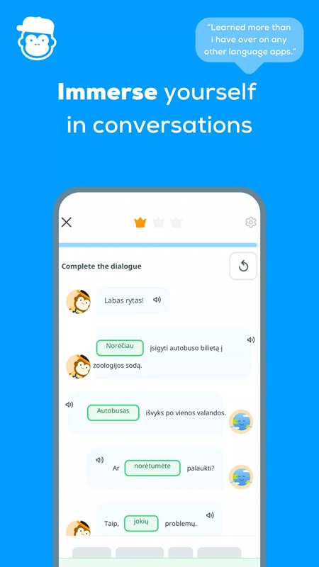 Engage in realistic conversations in Ling MOD APK