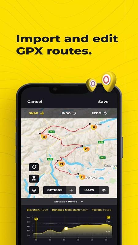 Freely import and edit routes in HiiKER MOD APK