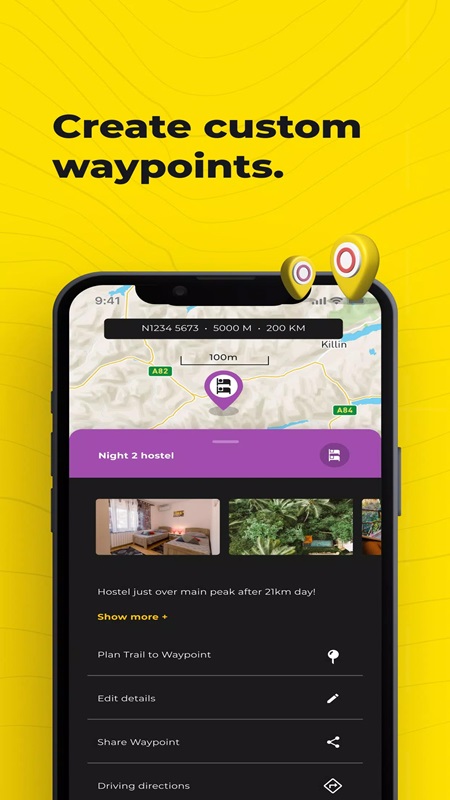 Choose a place to rest and eat in HiiKER MOD APK