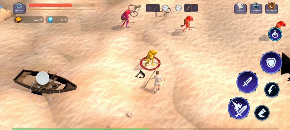 Go to different locations in Titan Soul MOD APK