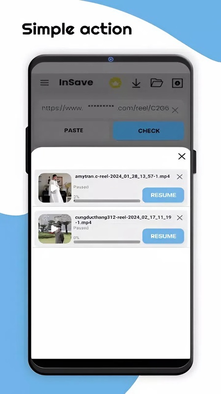 Choose from a variety of videos, images to download in InSave MOD APK