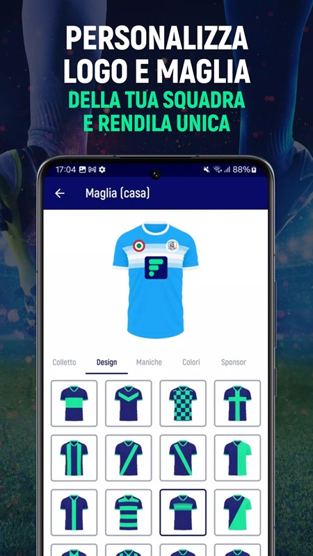 Design and customize beautiful shirts and logos in FantaMaster MOD APK