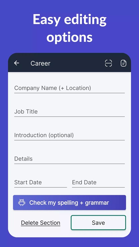 Customize and create your CV as per your wish in CV Engineer MOD APK