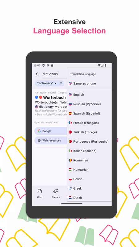 Freely convert from German to many other languages ​​in German Dictionary MOD APK
