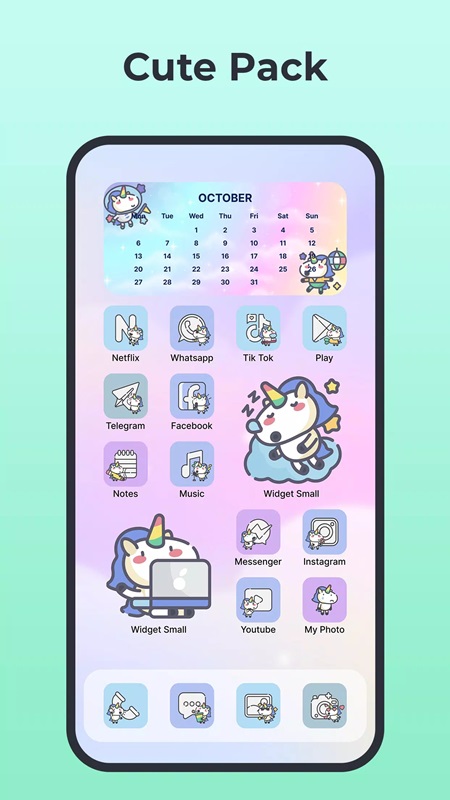 Diverse icons and unique animated wallpapers in Themes Widgets & Icon Changer MOD APK