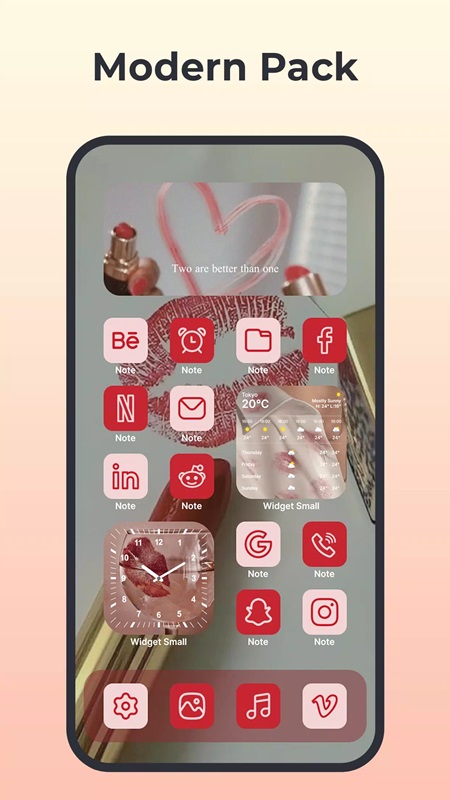 Freely customize widgets to suit your needs in Themes Widgets & Icon Changer MOD APK