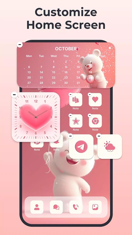 Customize and replace suitable widgets in Themes Widgets & Icon Changer MOD APK