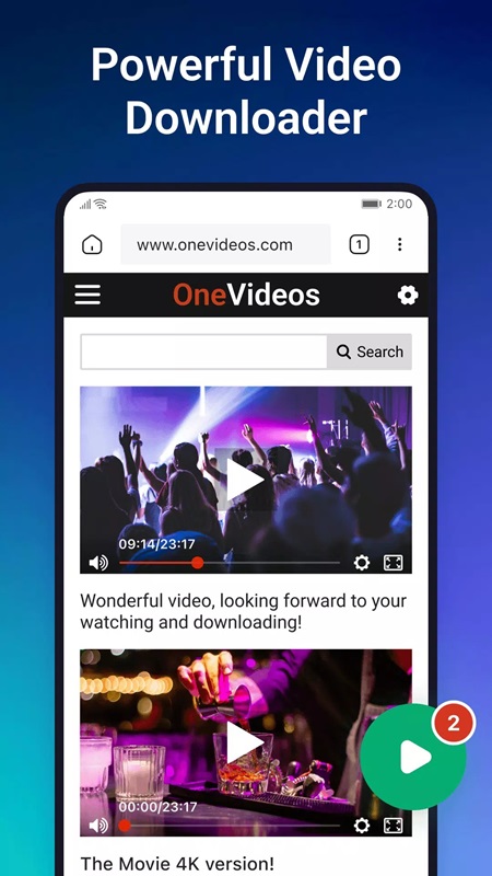 Download videos in high quality in OnePlayer MOD APK