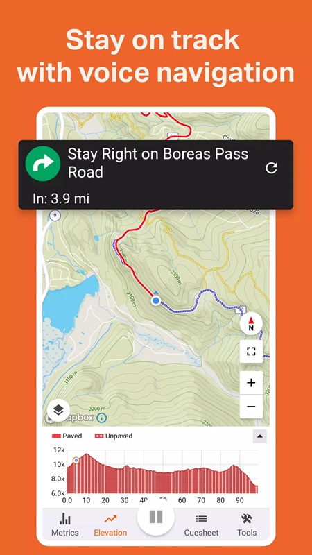 Navigate easily through voice navigation in Ride with GPS MOD APK