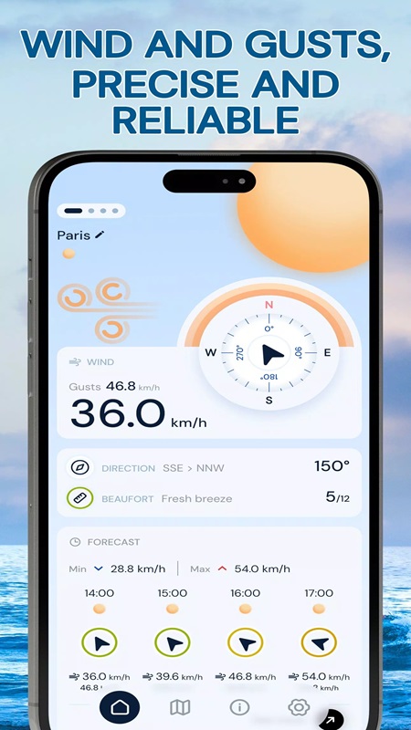 Accurate, reliable wind data measurement tool in Wind Compass Speed, Beaufort MOD APK