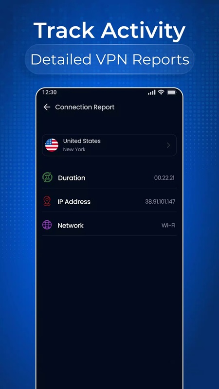 Get full control of important connection information in Edge VPN MOD APK