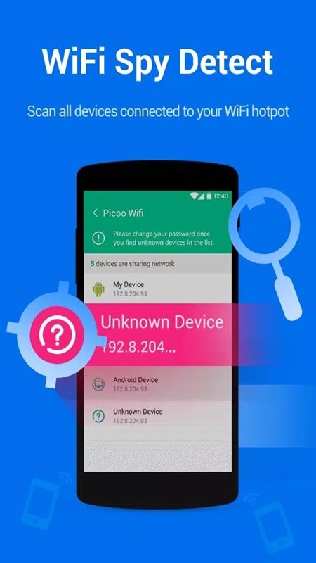 Detect strange connected devices in WiFi Checker MOD APK