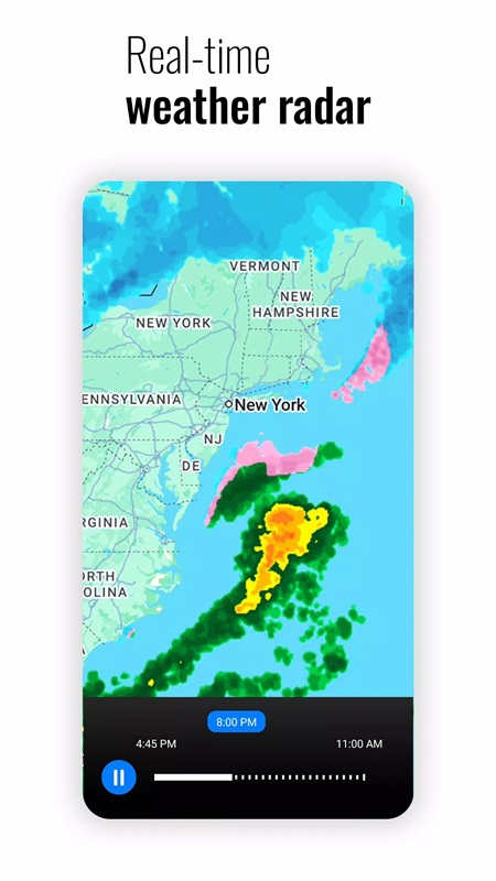Track the Weather Radar map in your living area in Sense Flip Clock & Weather MOD APK