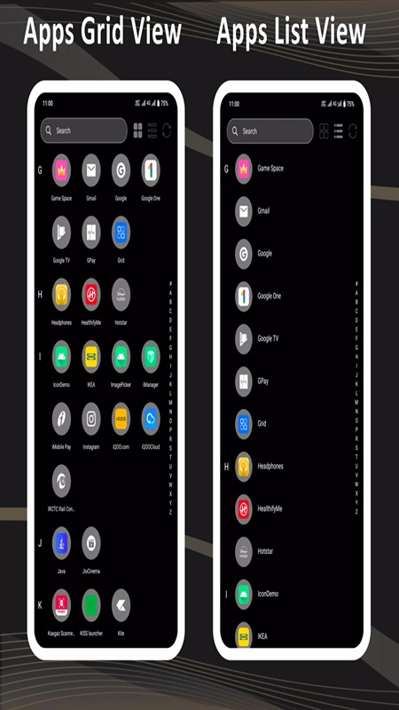 Change the display list of applications according to your needs in Nil Launcher MOD APK
