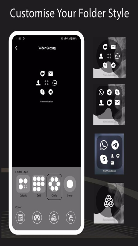 Customize the folders displayed on the interface in Nil Launcher MOD APK