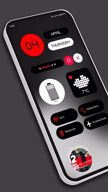 Customize frequently used widgets to the home screen in Nil Launcher MOD APK