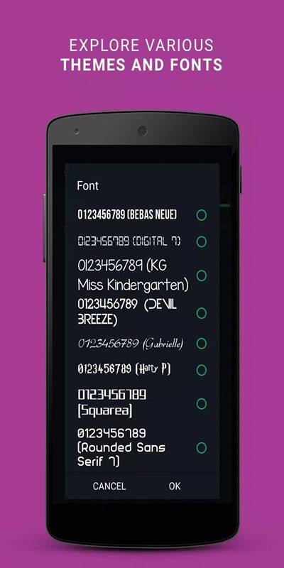 A variety of unique fonts for you to choose from in FlexCalc MOD APK