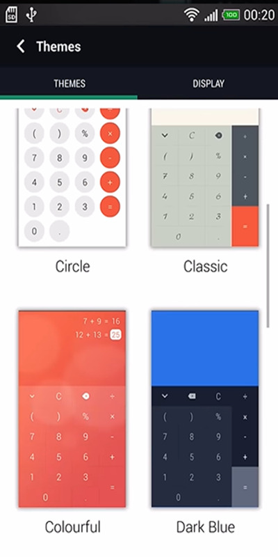 Explore many new interface themes with many styles in FlexCalc MOD APK