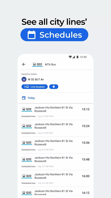 Search and select the appropriate travel route in Moovit MOD APK