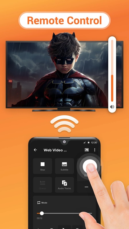 Control TV remotely via phone device in Cast to TV MOD APK