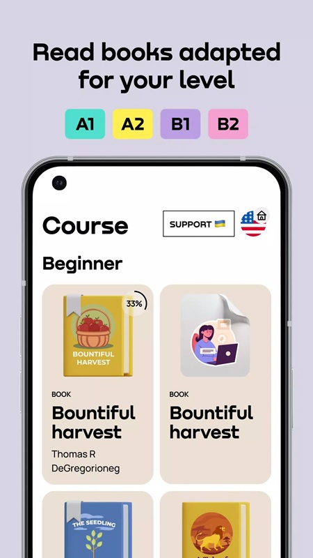 Many different types of books suitable for learning paths in Promova MOD APK