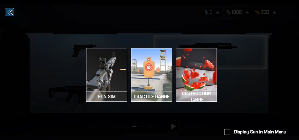 Choose the appropriate game mode to see if the gun's power meets the requirements in Gun Builder ELITE 2 MOD APK