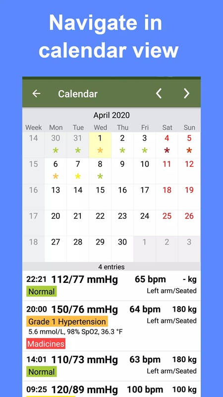 Take notes of important information of each measurement in Blood Pressure Tracker MOD APK