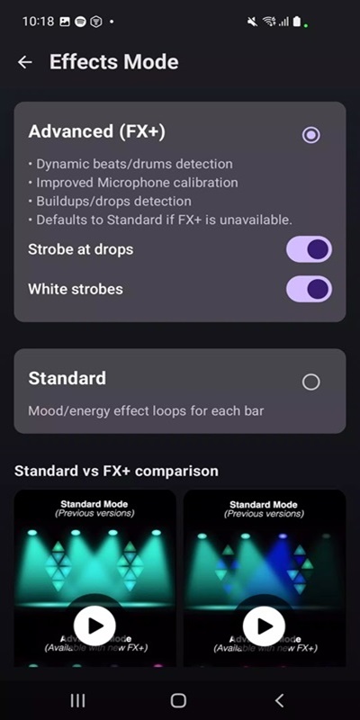 Use microphone to adjust effects and lighting system in iLightShow MOD APK