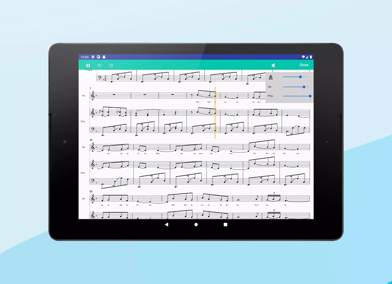 Edit the pitch and low between notes appropriately in Score Creator MOD APK