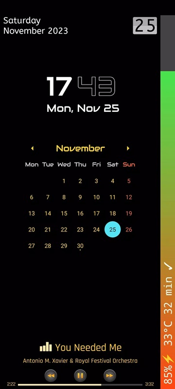 Choose your preferred calendar display style in Always on Display XPath MOD APK