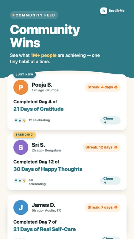 Share your achievements with the community in Personality Development App MOD APK