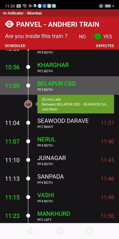 Easily grasp the travel time of trains in m-Indicator MOD APK