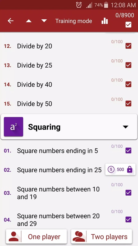Easily choose the right exercises in Math Tricks MOD APK