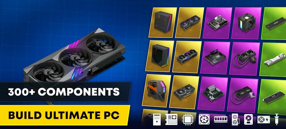 Many different components to use in PC Creator 3 MOD APK